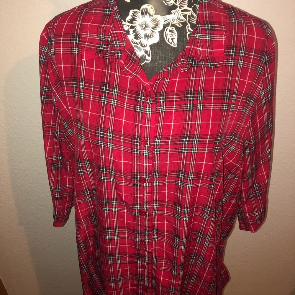 Plaid button up dress